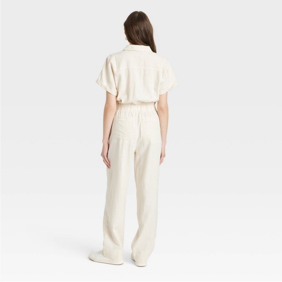 ✨NWT✨ women’s short sleeve linen boliersuit  UNIVERSAL THREADS sz 12 - Picture 3 of 7